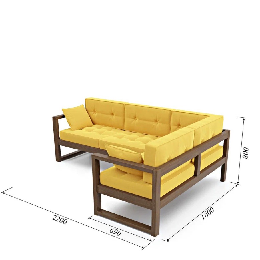 Диван прямой Астер Black сосна