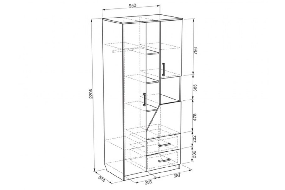 Колледж шкаф 2-створчатый