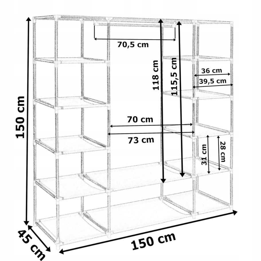 Ширина полки для одежды