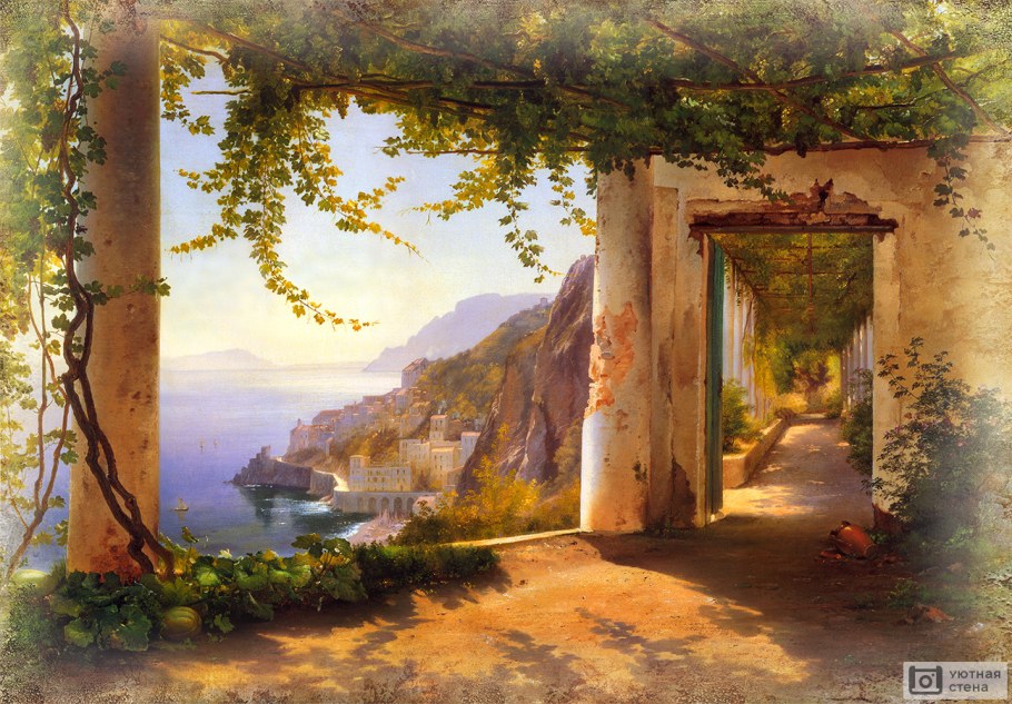 Фреска Райский сад с колоннами