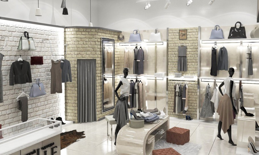 Интерьер бутика женской одежды