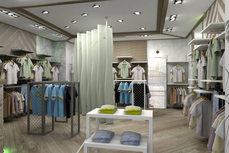 Интерьер магазина молодежной одежды
