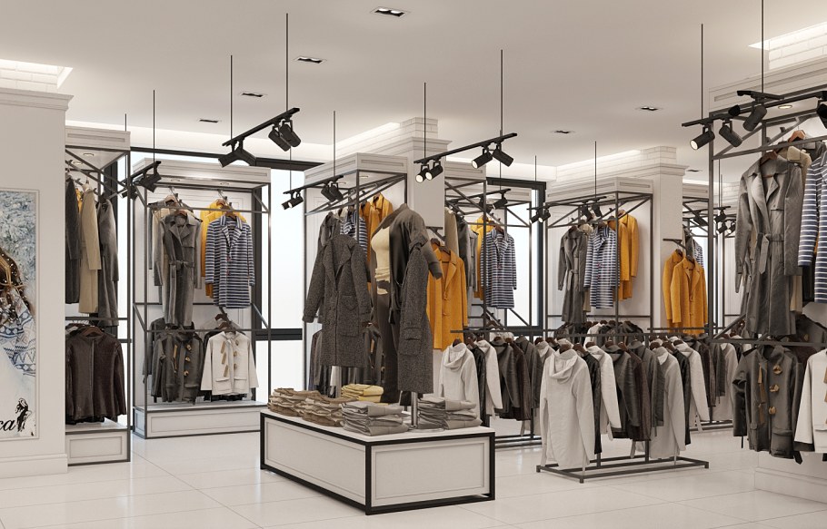 Интерьер магазина верхней одежды
