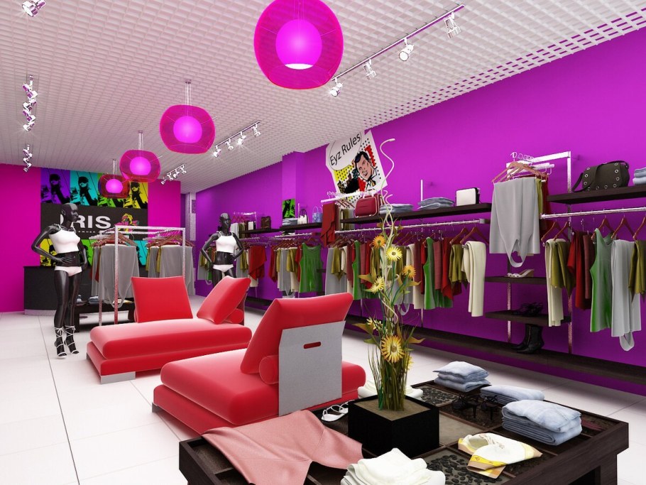 Яркий интерьер магазина