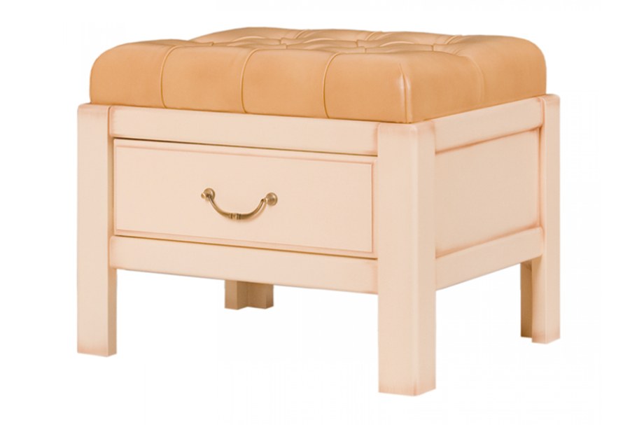 Табурет Лилия номер 6 белый мягкий