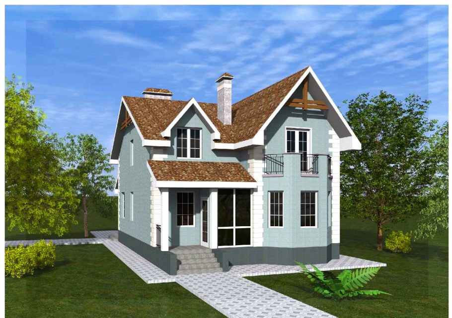 Проекты двухэтажных домов с двухскатной крышей