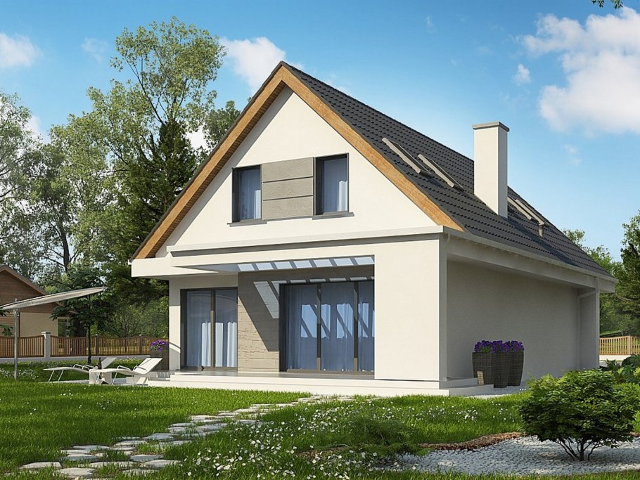 Проекты домов с двускатной крышей и мансардой