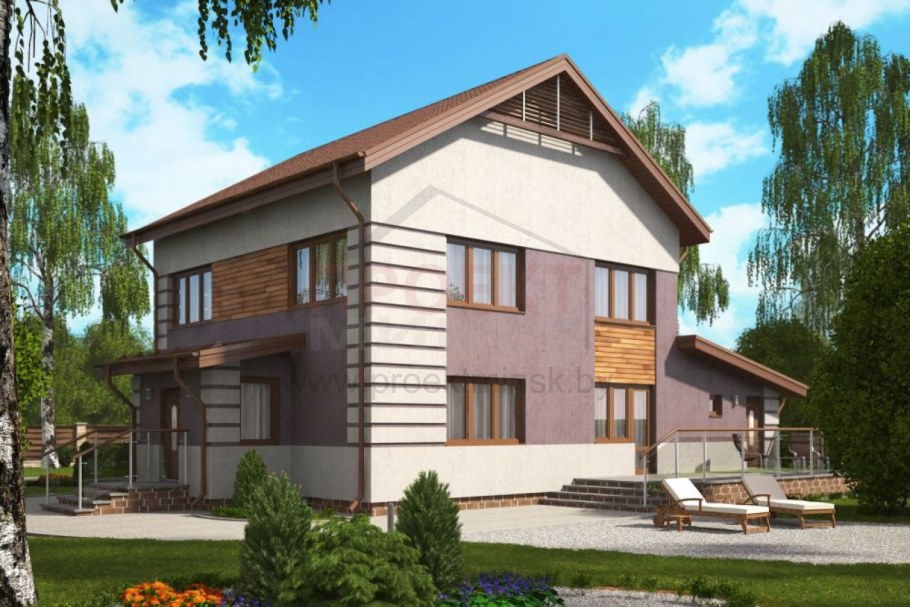 Домик с двускатной крышей