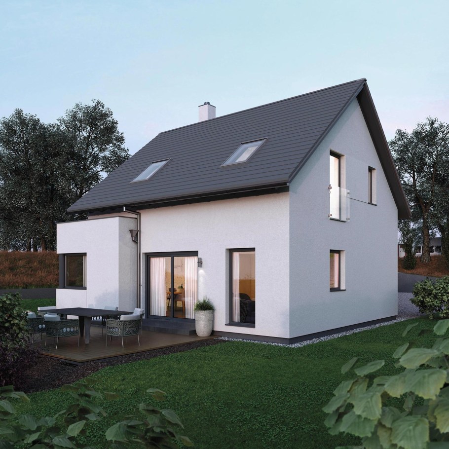 Дом с двускатной крышей