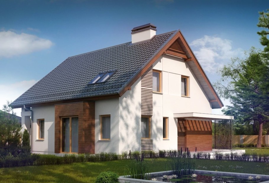 Дом 80 кв.м двухэтажный с мансардой из газобетона