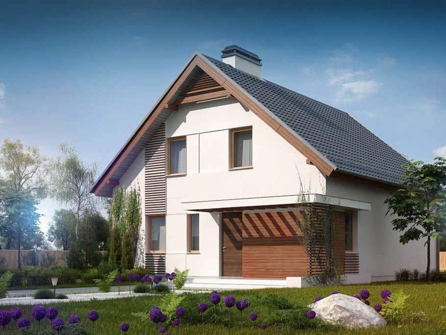 Скандинавский дом с двухскатной крышей