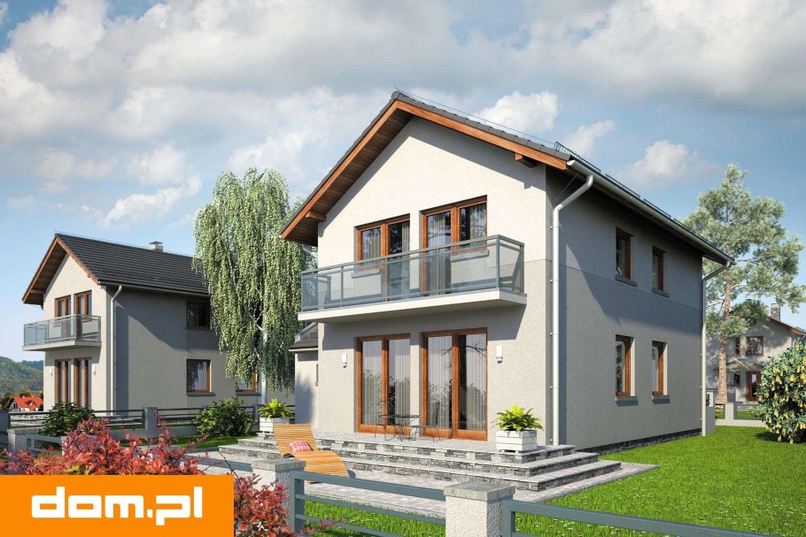 Двухэтажный дом с двускатной крышей