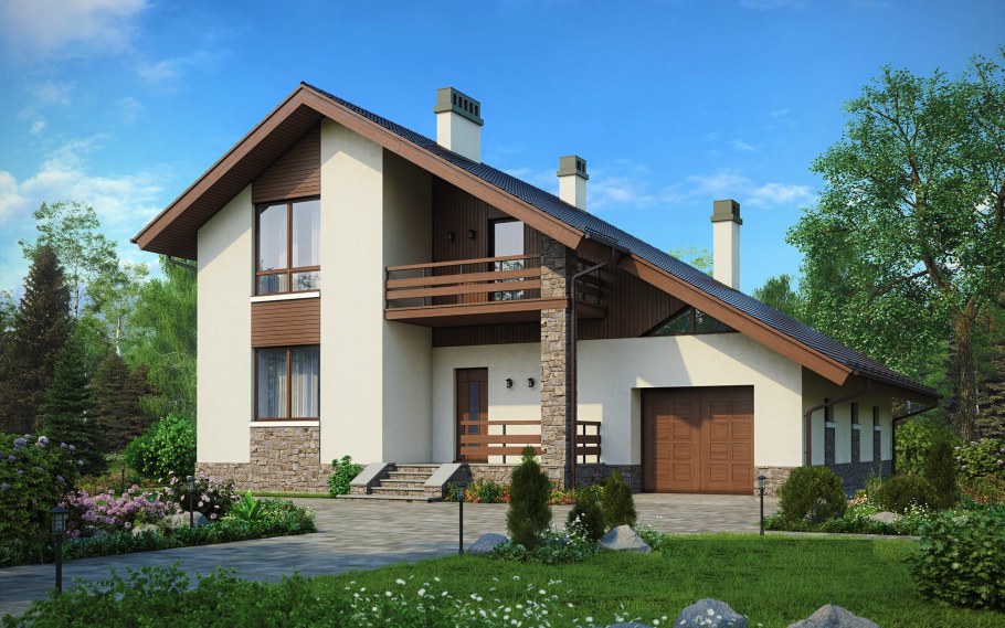 Дом с двускатной крышей