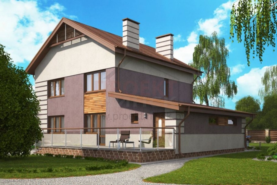 Дом с мансардой и террасой 120кв