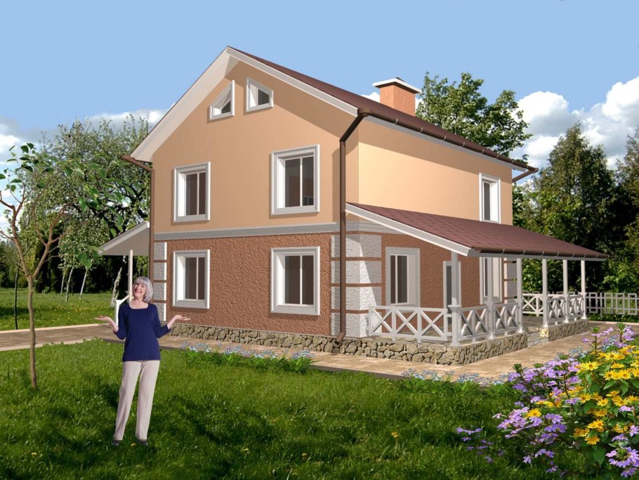 Коттедж с мансардой 130м2 проект