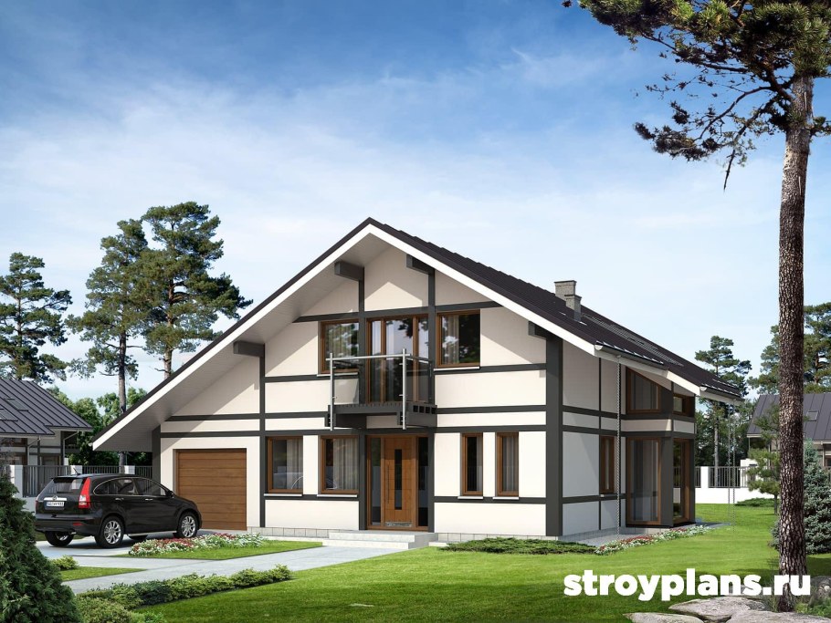 Проекты домов из газобетона до 150 кв.м 2 этажа с мансардой