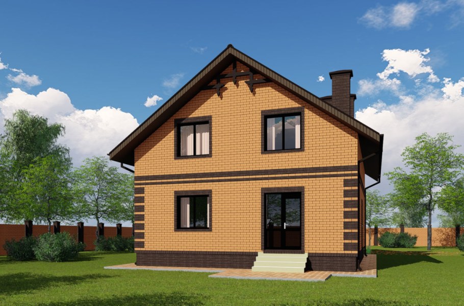 Коттедж с двускатной крышей