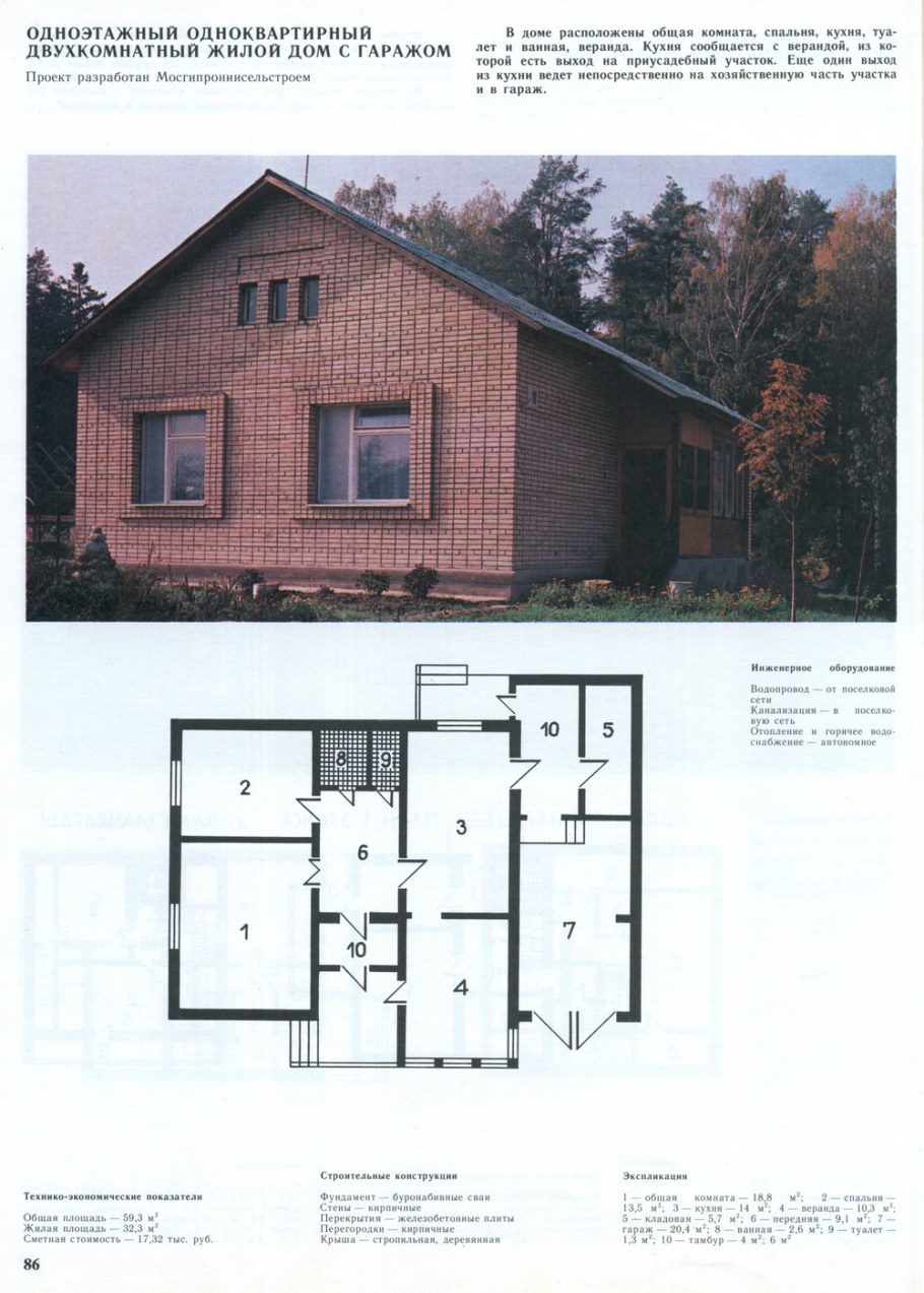 Планировка одноквартирного жилого дома