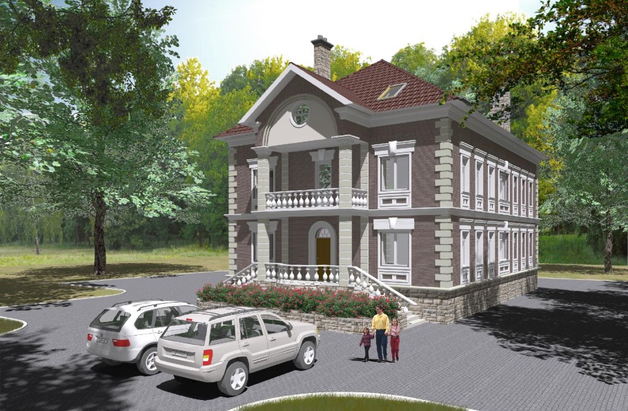 Проект четырехквартирного двухэтажного дома