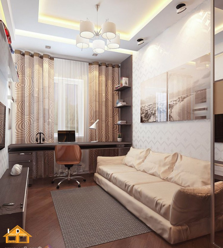 Комната в бежево-коричневых тонах