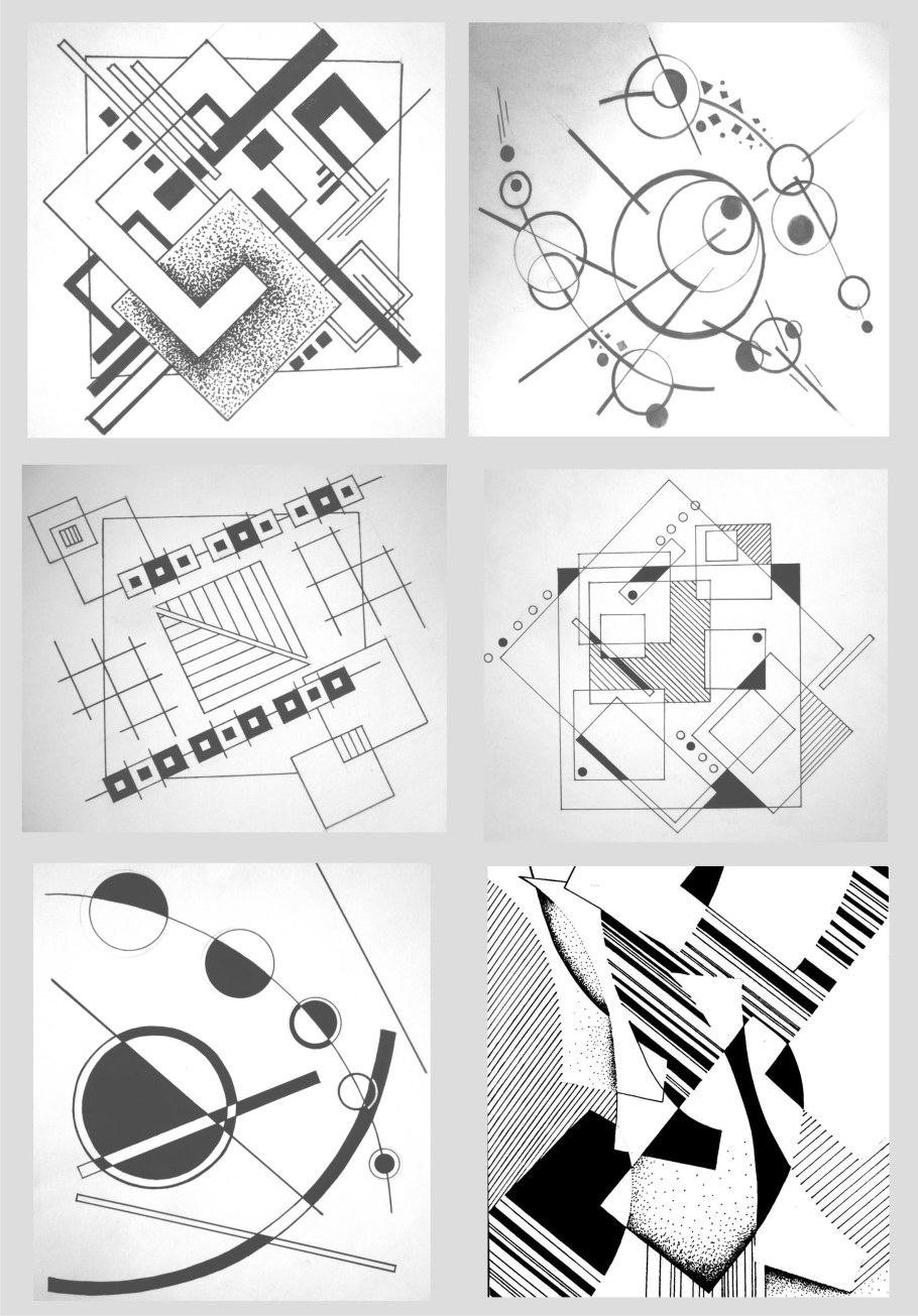 Композиция из линий и пятен