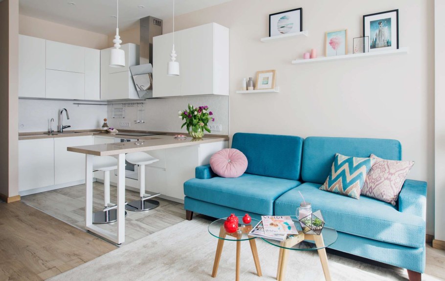 Кухня гостиная икеа 13м