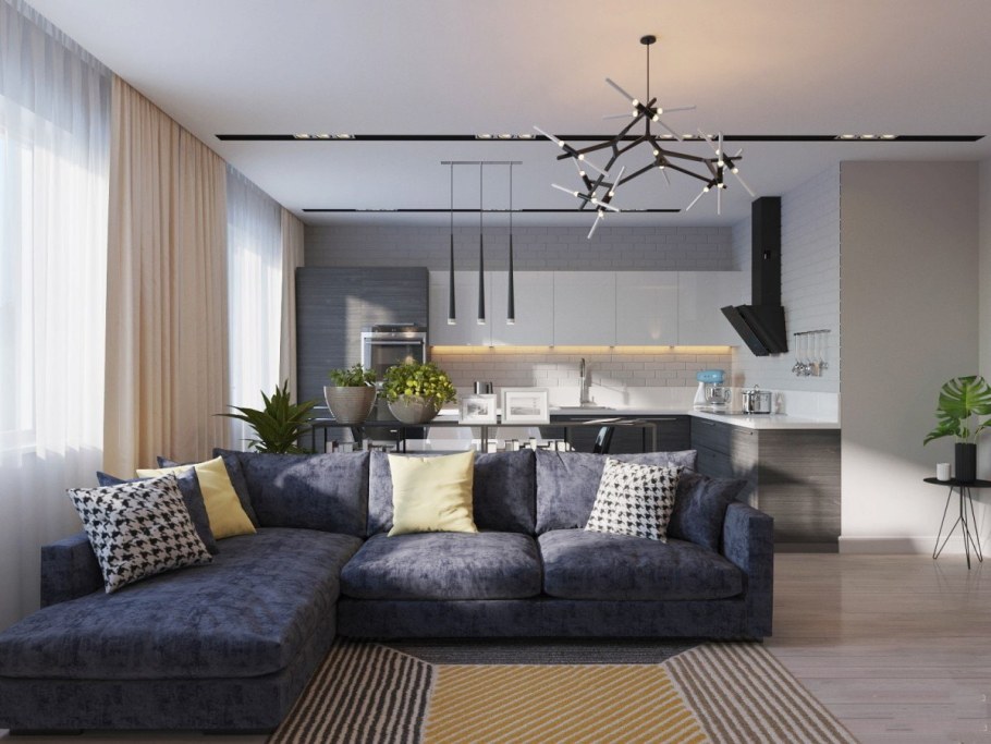 Кухня-гостиная в современном стиле