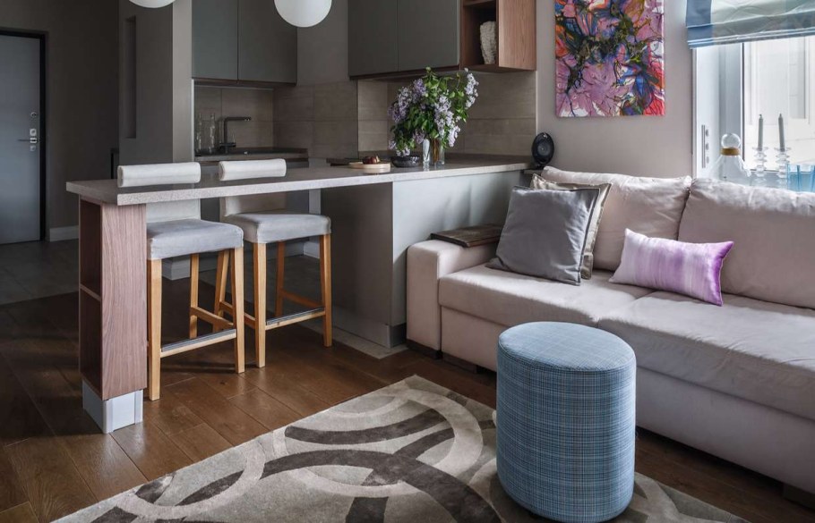 Кухня гостиная икеа 13м