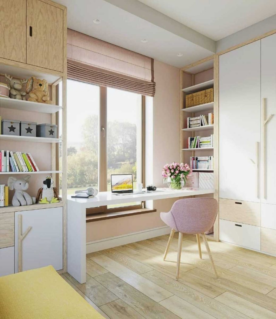 Встроенные столы в подоконник для детской