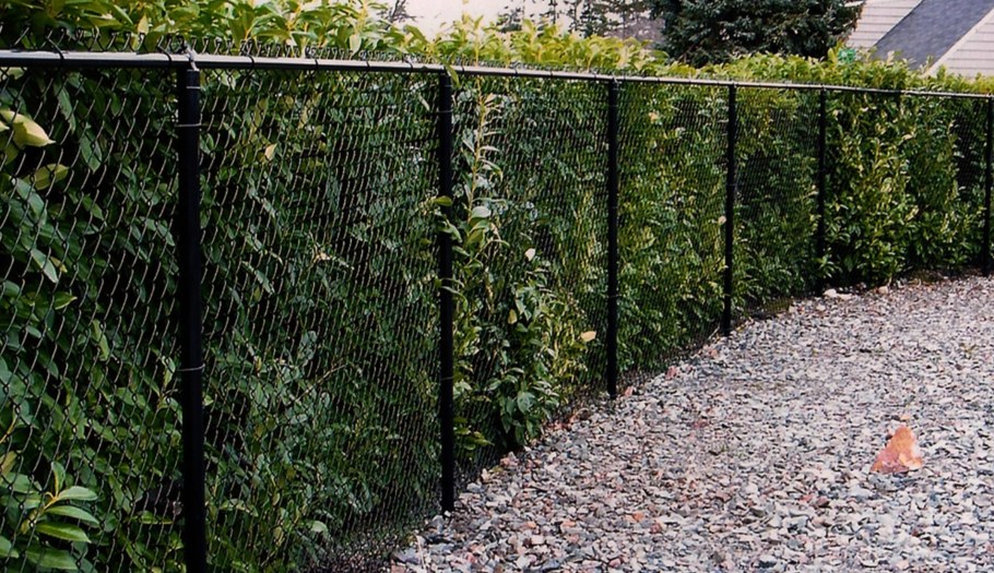 Забор между соседями из сетки