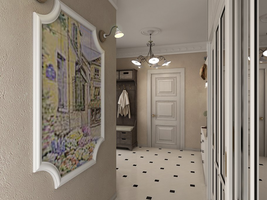 Интерьер длинного коридора