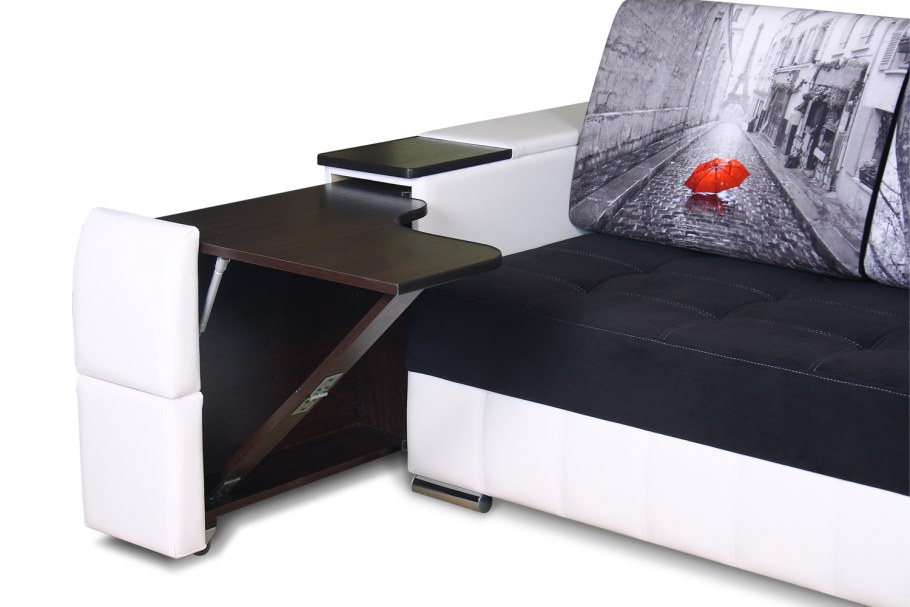 Диван Бруклин прямой со столиком с ящиками