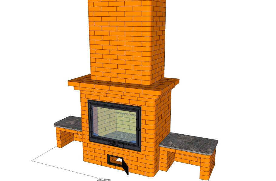 Кирпичная печь камин 1на1