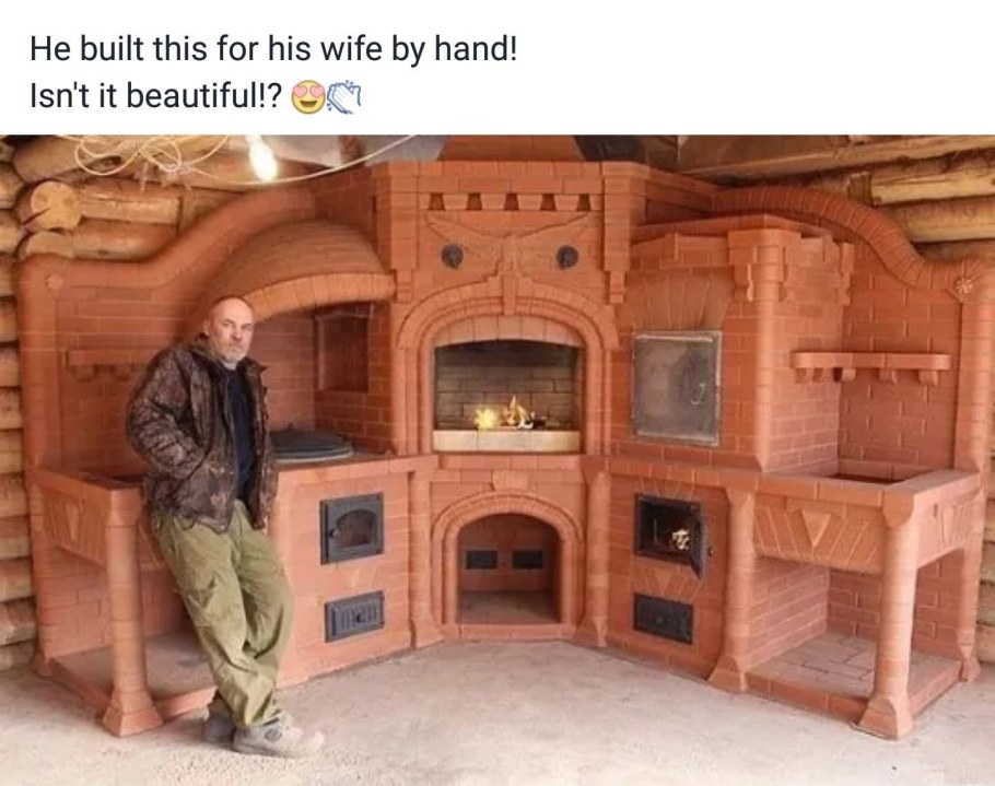 Кирпичная печь в интерьере