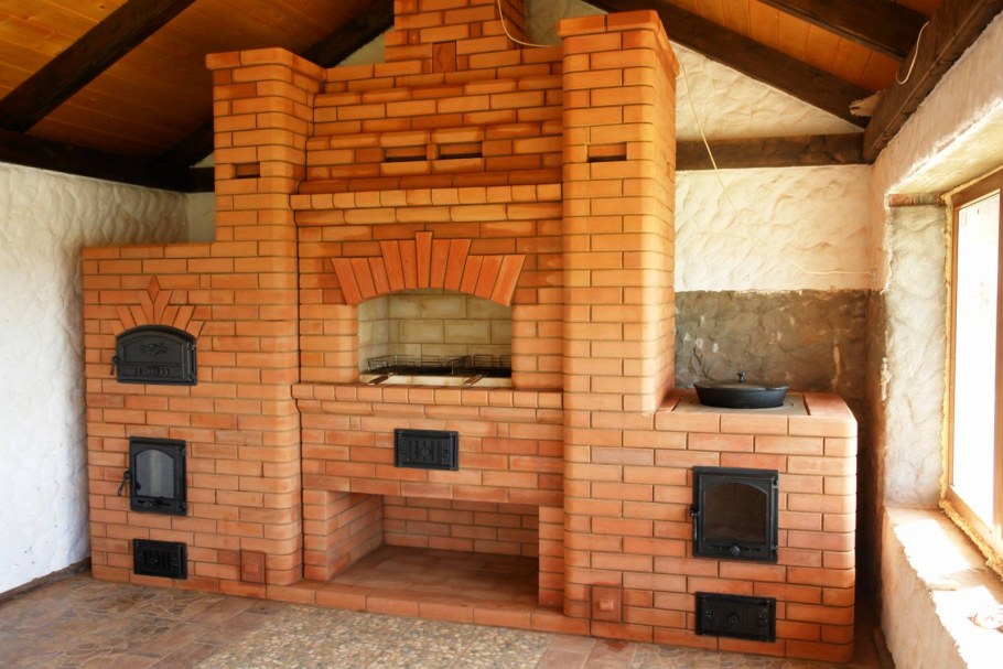 Отопительная кирпичная печь 100кв