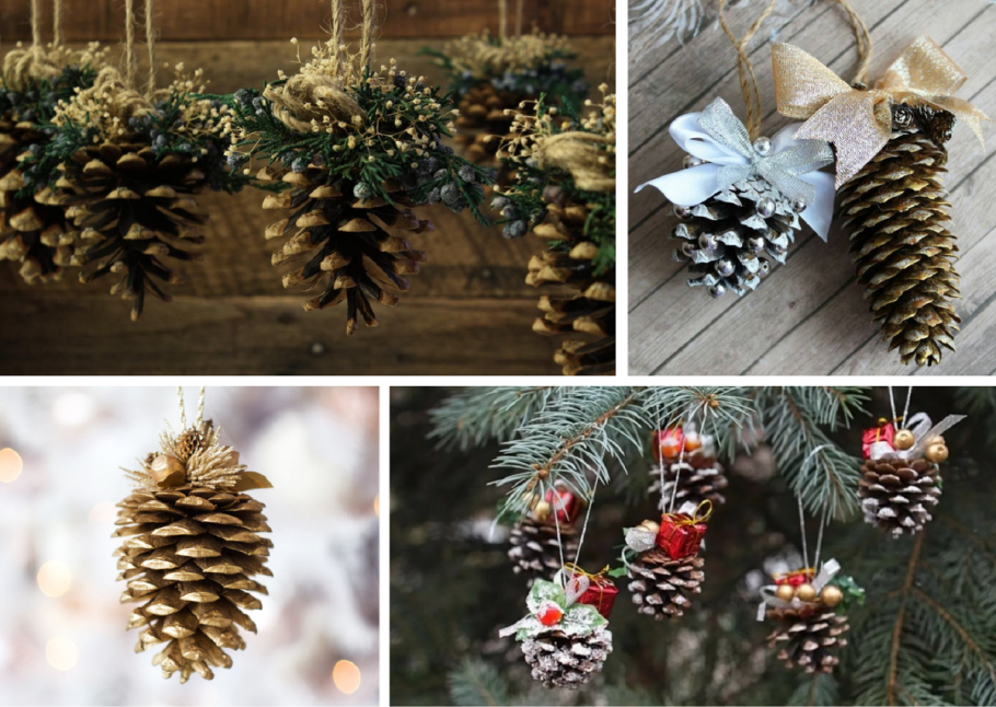 Рабочее место с клеем и шишками