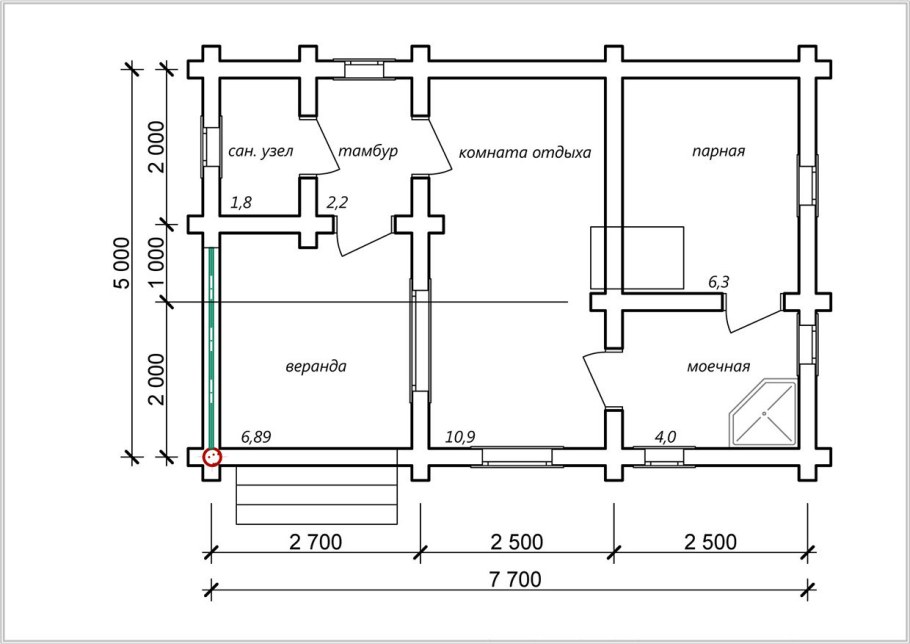 Чертежи бани 8 на 6