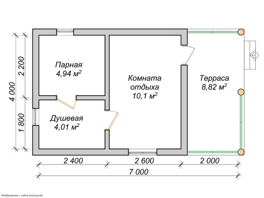 Чертежи каркасной бани 6х4