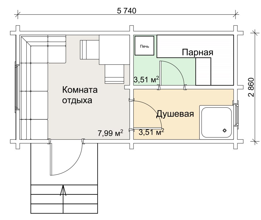 Чертеж комнаты отдыха