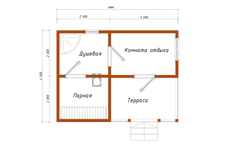 Чертеж проект парилки