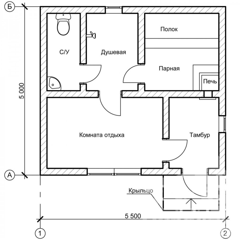 Чертеж бани