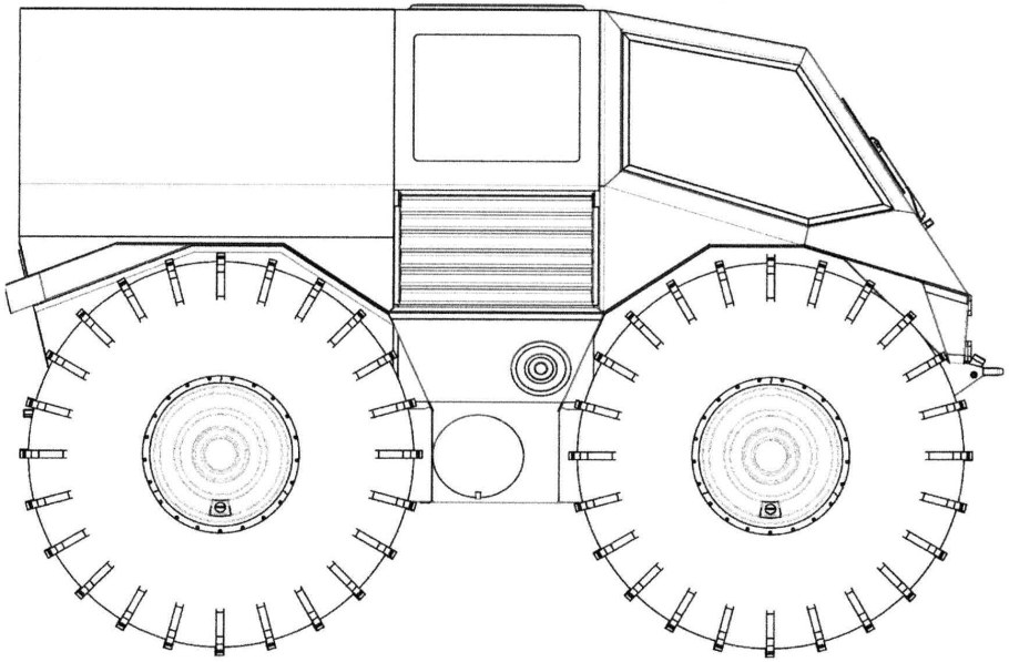 Бортоповоротный вездеход чертеж