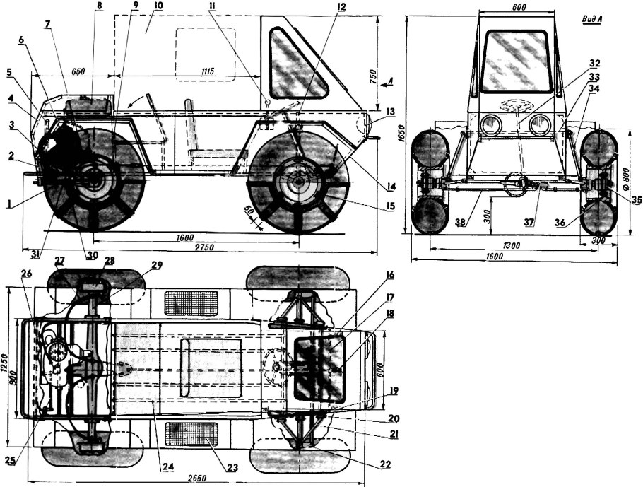 Болотоход Шерп чертёж