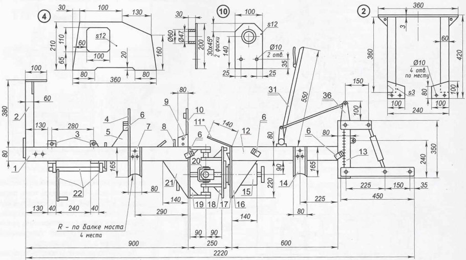 Чертежи снегоболотохода на шинах низкого давления