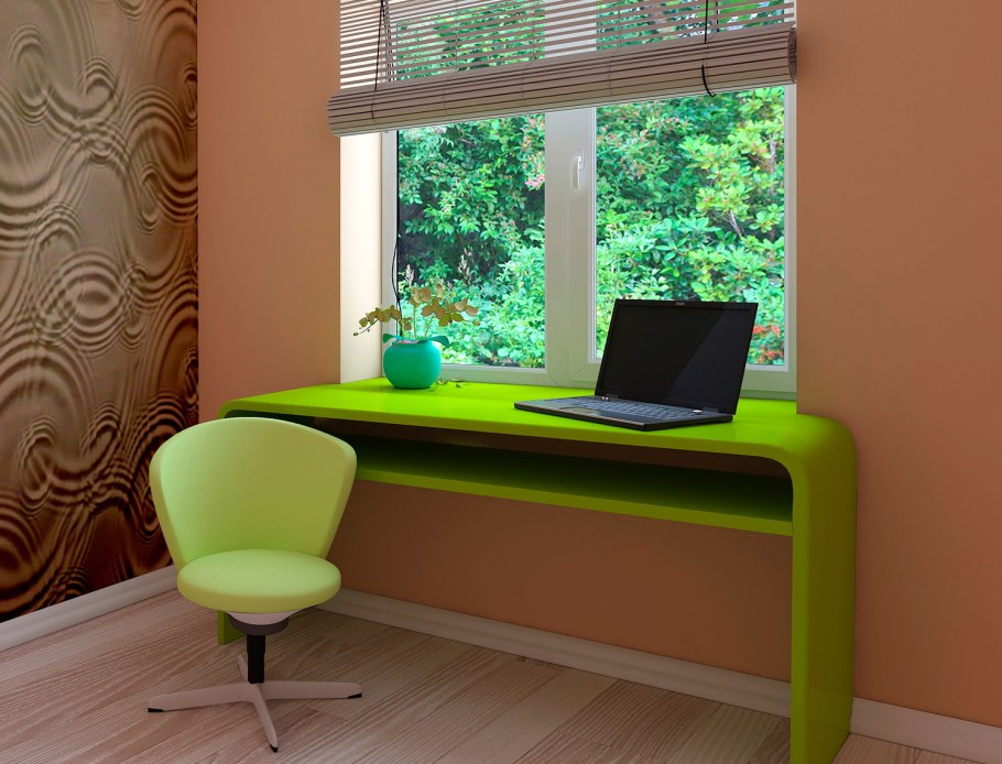 Стол-подоконник на кухне