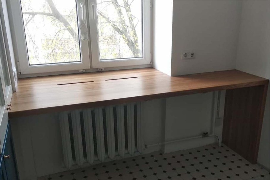 Маленькая кухня подоконник столешница 2на3м