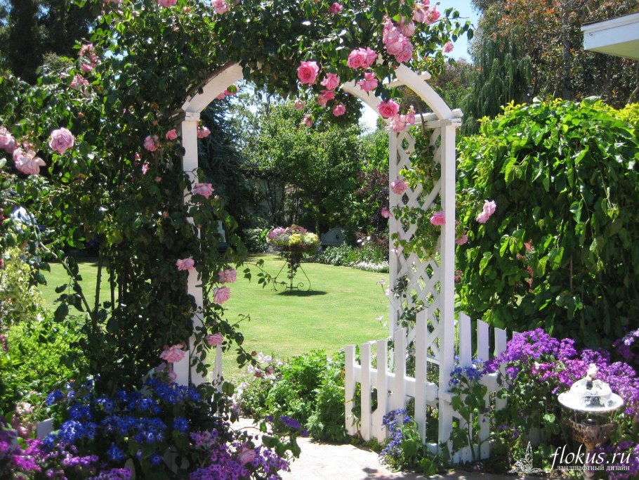 Пергола увитая вьющимися растениями