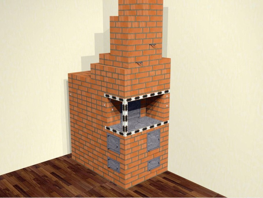 Небольшая печь из кирпича