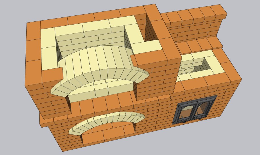 Коптильня чертеж с размерами из кирпича