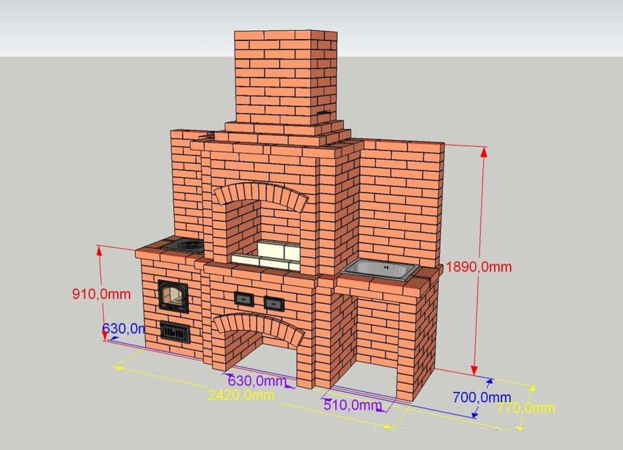 Печь барбекю Гудкова порядовка